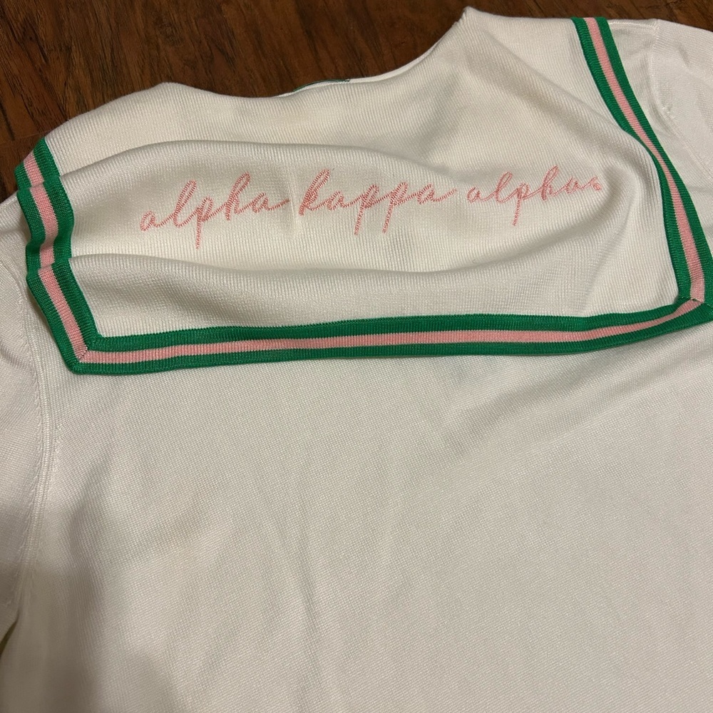 AKA Sorority Short Sleeve Polo Shirt With Back Flap Logo - Picture 4 of 10